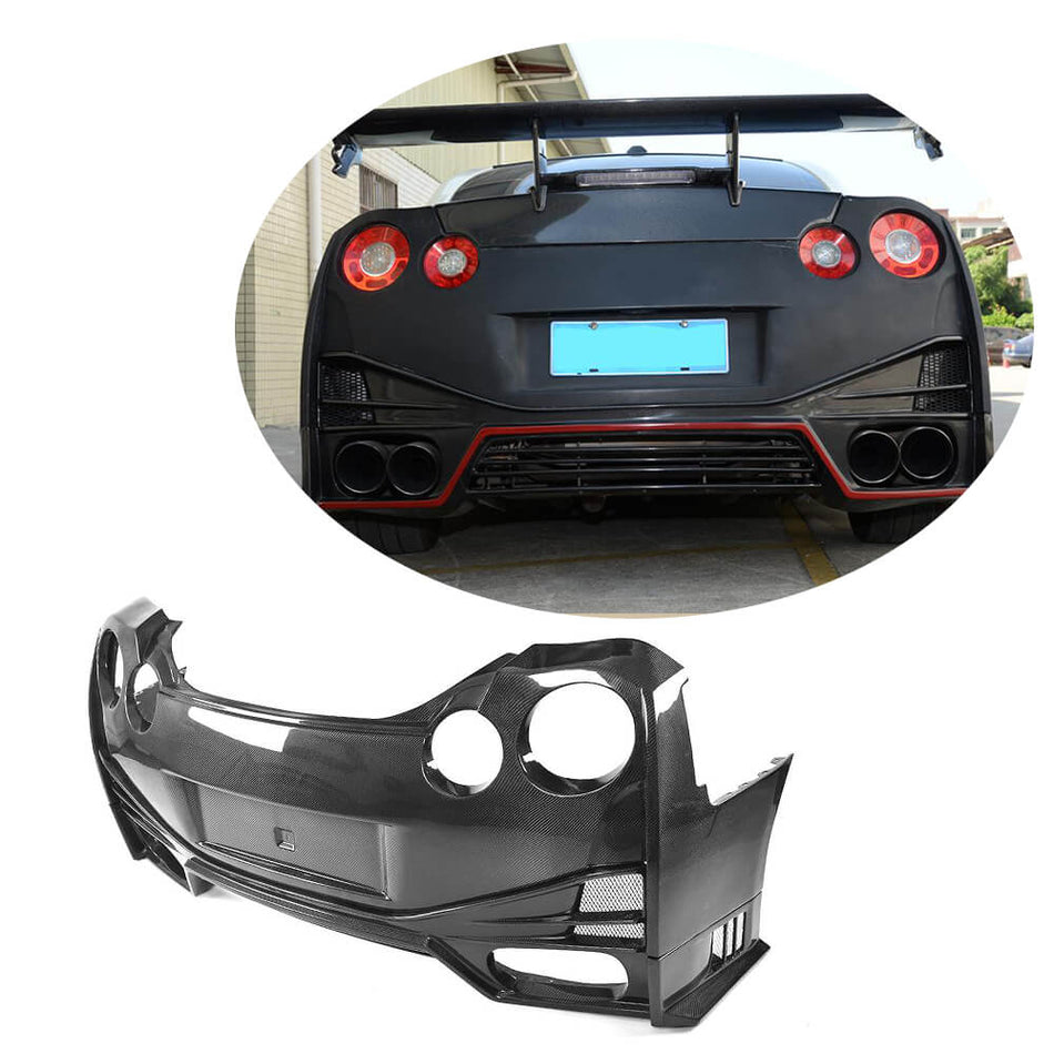 Nissan GTR Coupe 2009-2015 Rear Bumper Pure Carbon Fiber-Ahacarbon
