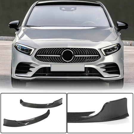 Mercedes Benz A Class W177 V177 Sport 2019-2022 Front Bumper Splitters Carbon Fiber-Ahacarbon