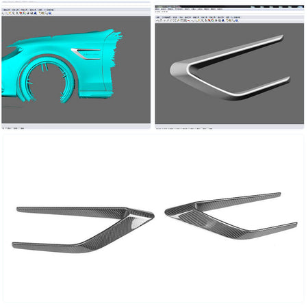 Mercedes Benz W205 C63 AMG Pre-facelift 2015-2019 Side Air Fender Vents Carbon fiber-Ahacarbon