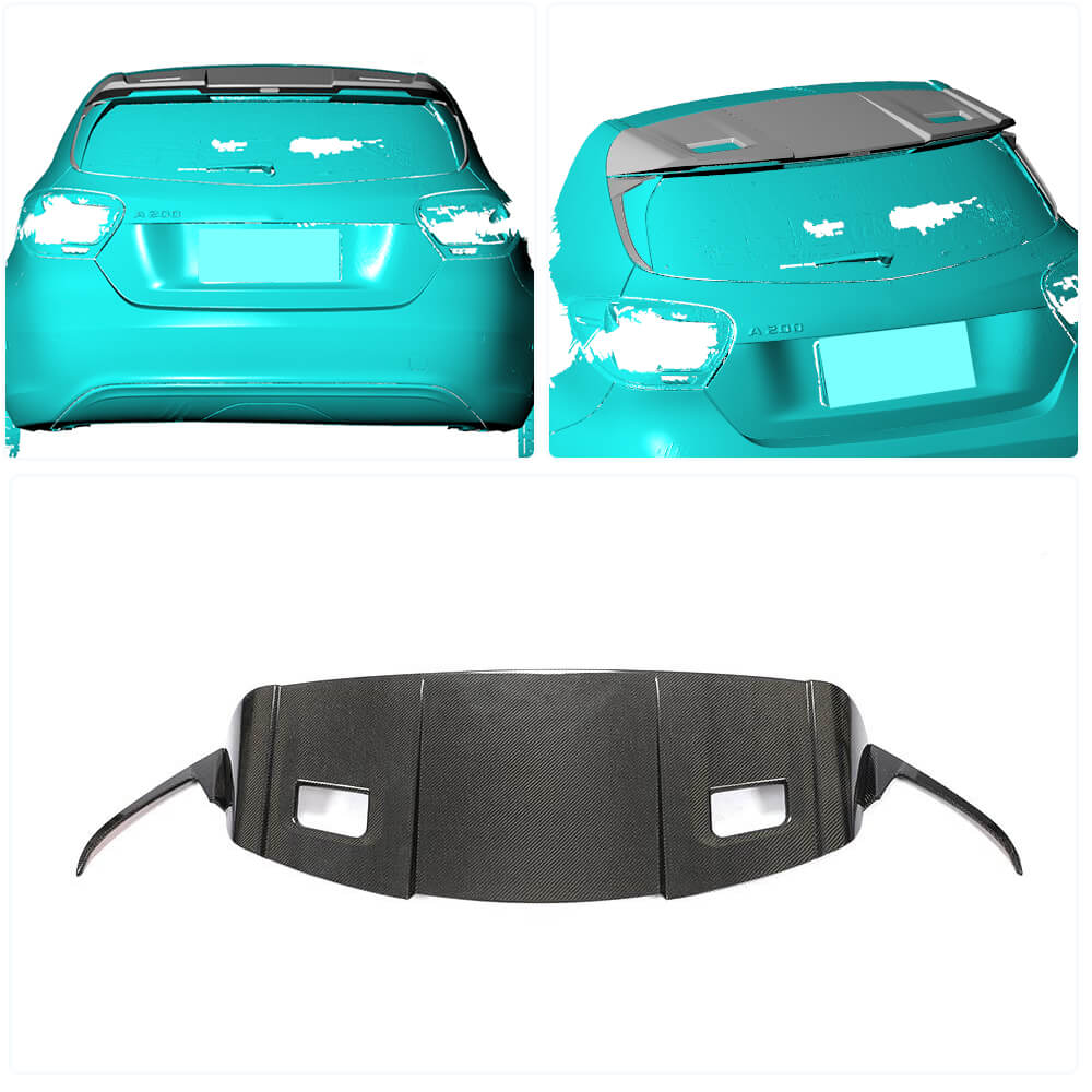 Mercedes Benz W176 Hatchback 2013-2018 Rear Roof Spoiler Carbon Fiber-Ahacarbon