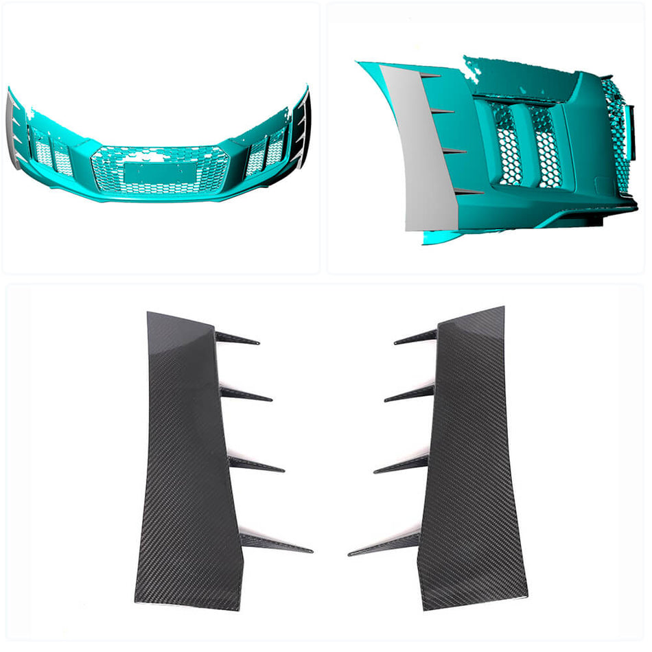 Audi R8 V10 Gen 2 4S 2016-2019 Front Bumper Vents Dry Carbon Fiber-Ahacarbon