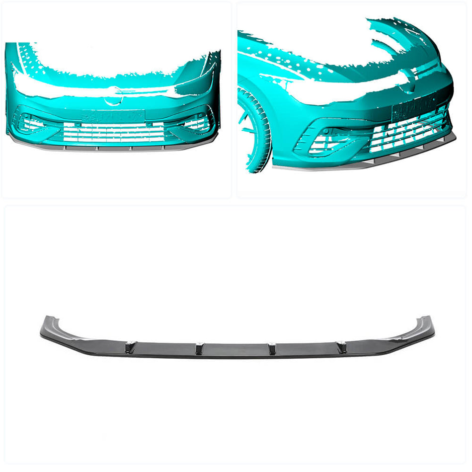Volkswagen VW Golf 8 MK8 R 2021UP Front Bumper Lip Carbon Fiber-Ahacarbon