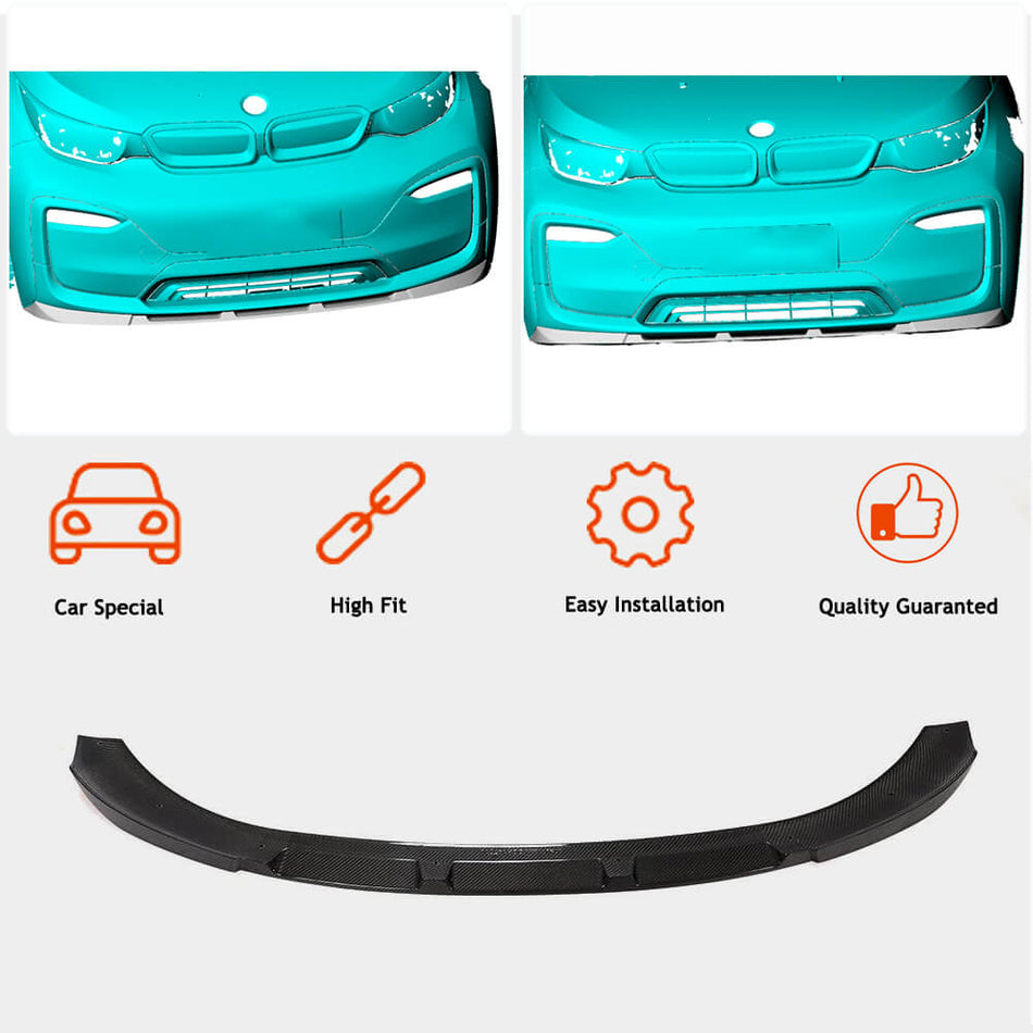 BMW I3 Hatchback 2018-2020 Front Bumper Lip Carbon Fiber/FRP-Ahacarbon