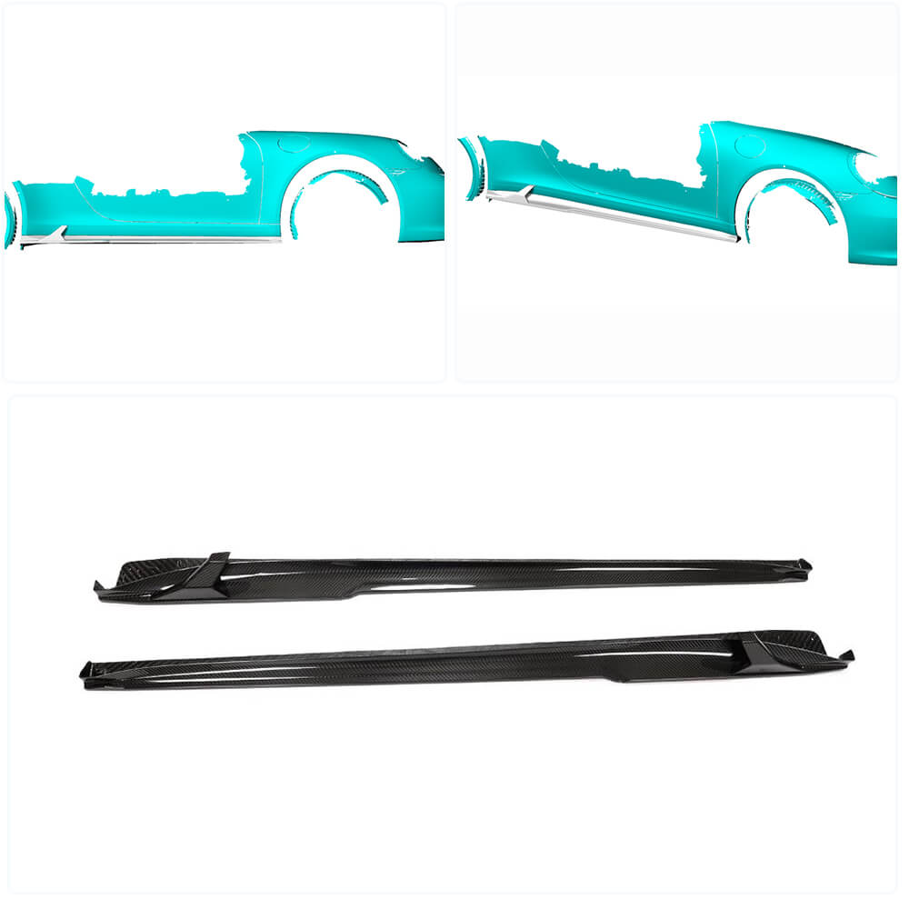 Porsche 911 Carrera/Targa 4 (S) 2017 Side Skirts Dry Carbon Fiber-Ahacarbon