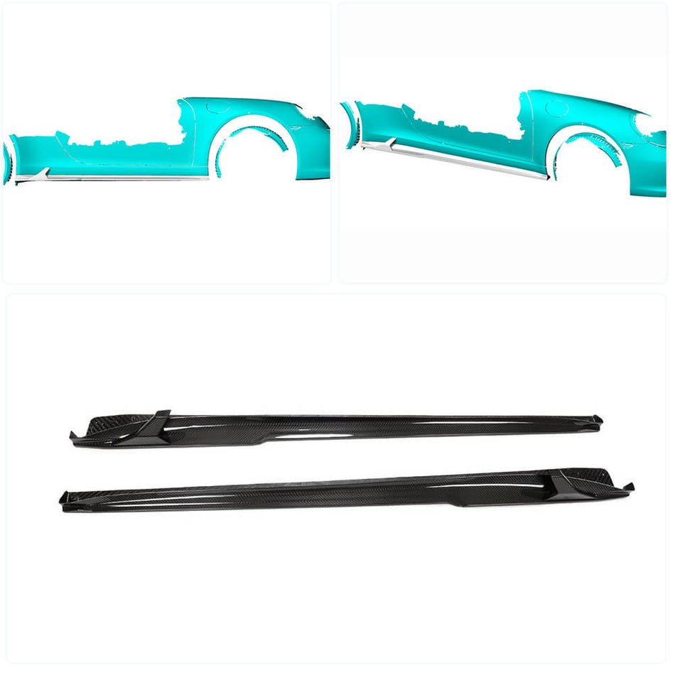 Porsche 911 Carrera/Targa 4 (S) 2017 Side Skirts Dry Carbon Fiber-Ahacarbon