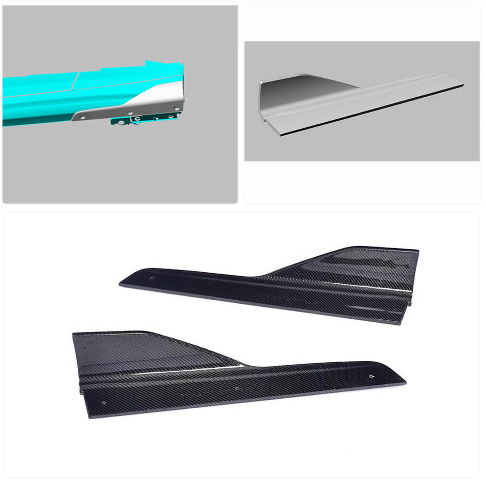 BMW 4 Series F32 F33 F36 M Sport 2-Door 4-Door 2014-2019 Side Skirts Splitters Carbon Fiber-Ahacarbon