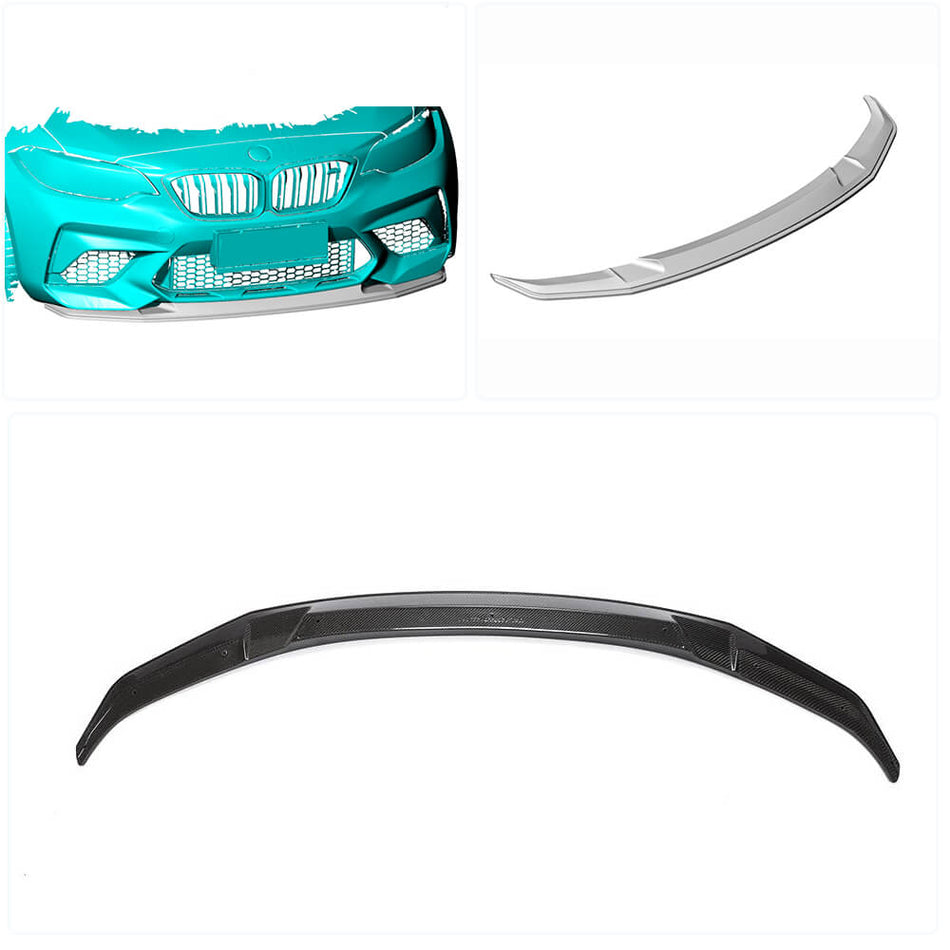 BMW 2 Series F87 M2 Competition M2C 2018-2020 Front Bumper Lip Carbon Fiber-Ahacarbon