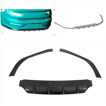 Volkswagen VW Arteon CC 2019 2020 Rear Bumper Diffuser Carbon Fiber-Ahacarbon
