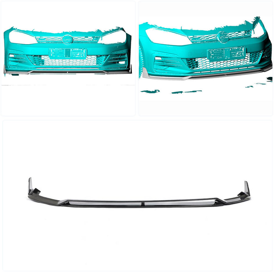 For Volkswagen VW Golf 7.5 MK7.5 GTI Carbon Fiber Front Bumper Lip Chin Spoiler-Ahacarbon