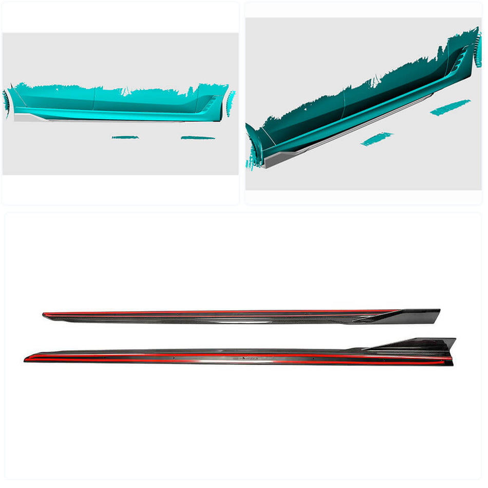 BMW 6 Series G32 630i 640i M-Sport GT 2017-2022 Side Skirts Carbon Fiber-Ahacarbon