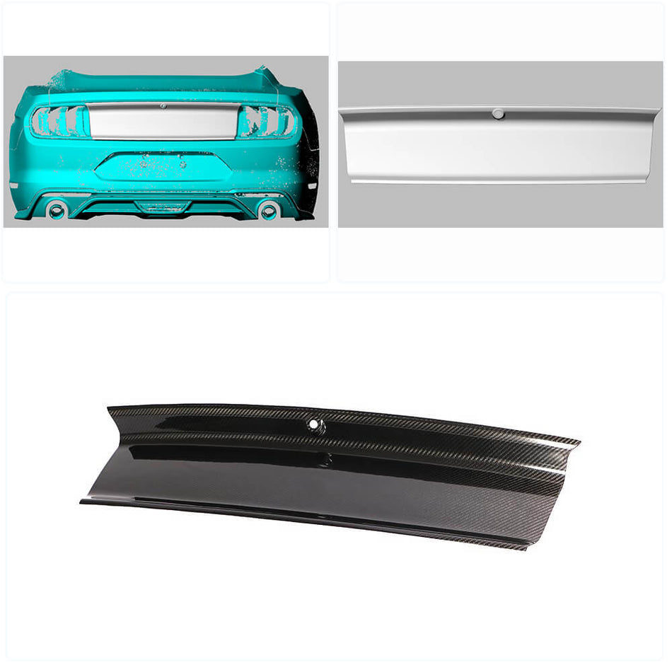 Ford Mustang V6 V8 GT 2015-2020 Rear Tail Trunk Lid Cover Carbon Fiber-Ahacarbon