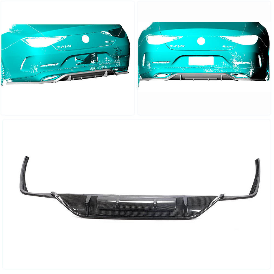 Mercedes Benz CLS Class C257 CLS300 CLS350 CLS450 Sport Sedan 2018-2020 Rear Bumper Diffuser Carbon Fiber-Ahacarbon