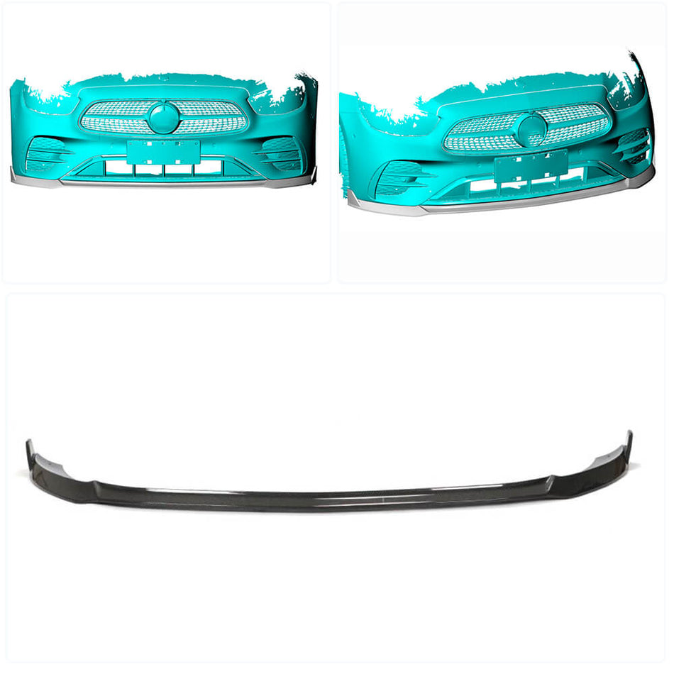 For Mercedes Benz W213 Sport E53 AMG Facelift Carbon Fiber Front Bumper Lip Spoiler-Ahacarbon