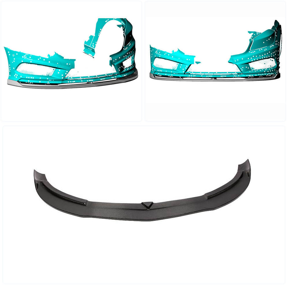 Mercedes Benz A Class W176 A200 A250 Sport A45 Pre-facelift 2013-2015 Front Bumper Lip Carbon Fiber-Ahacarbon