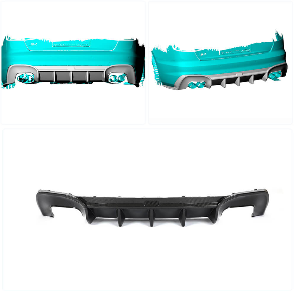 Audi S4 A4 Sline B10 Sedan 2021UP Rear Bumper Diffuser Dry Carbon Fiber-Ahacarbon
