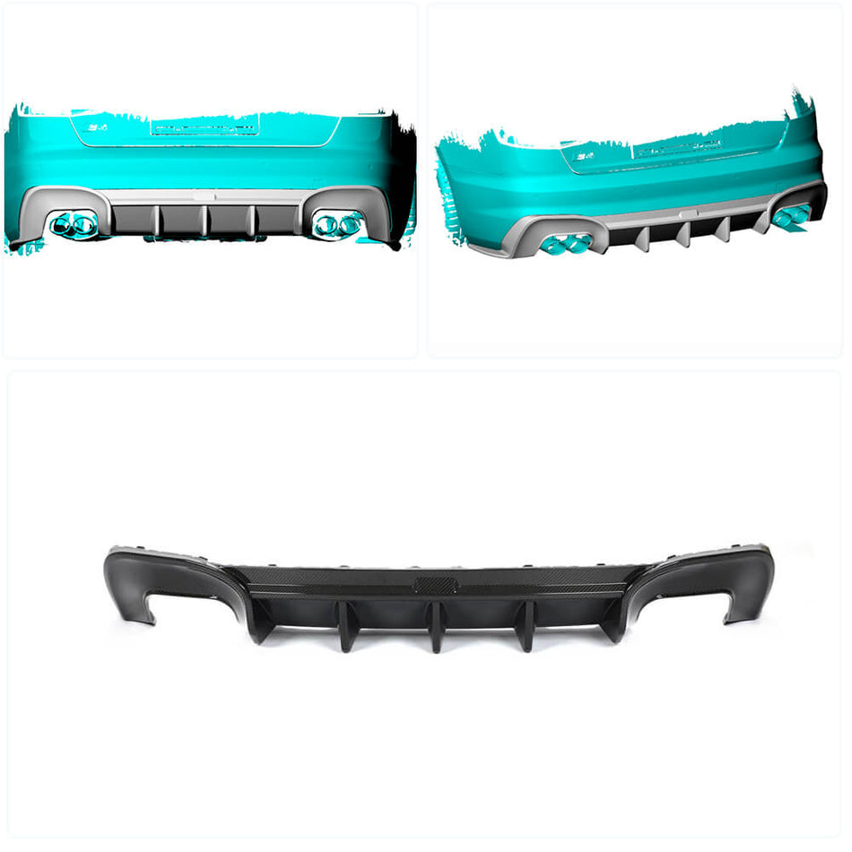 Audi S4 A4 Sline B10 Sedan 2021UP Rear Bumper Diffuser Dry Carbon Fiber-Ahacarbon