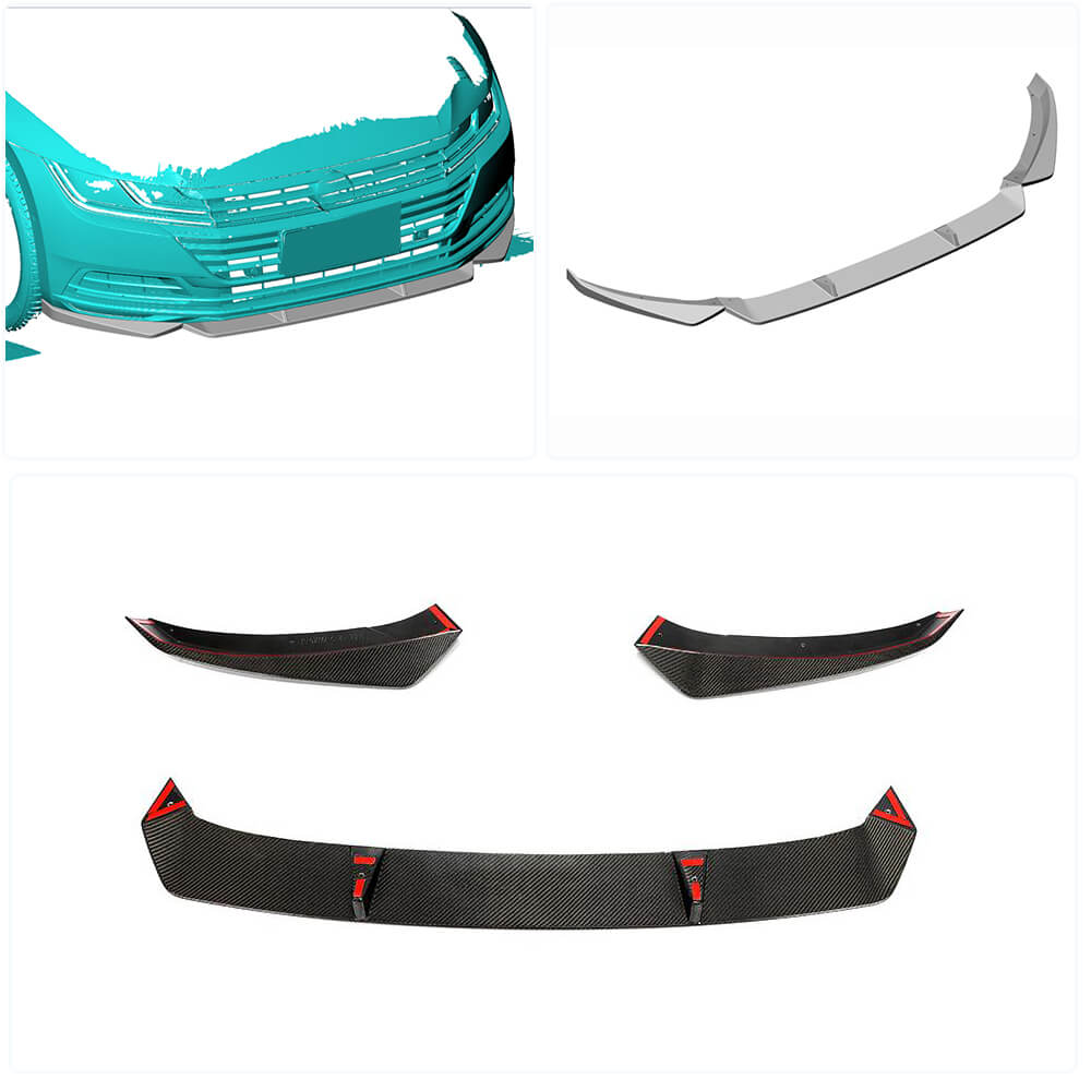 Volkswagen VW Arteon CC Facelift 2019UP Front Bumper Lip Carbon Fiber-Ahacarbon