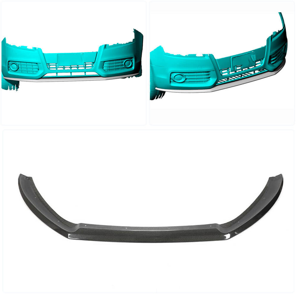 Audi S5 A5 Sline B8 Pre-facelift 2008-2011 Front Bumper Lip Carbon Fiber-Ahacarbon