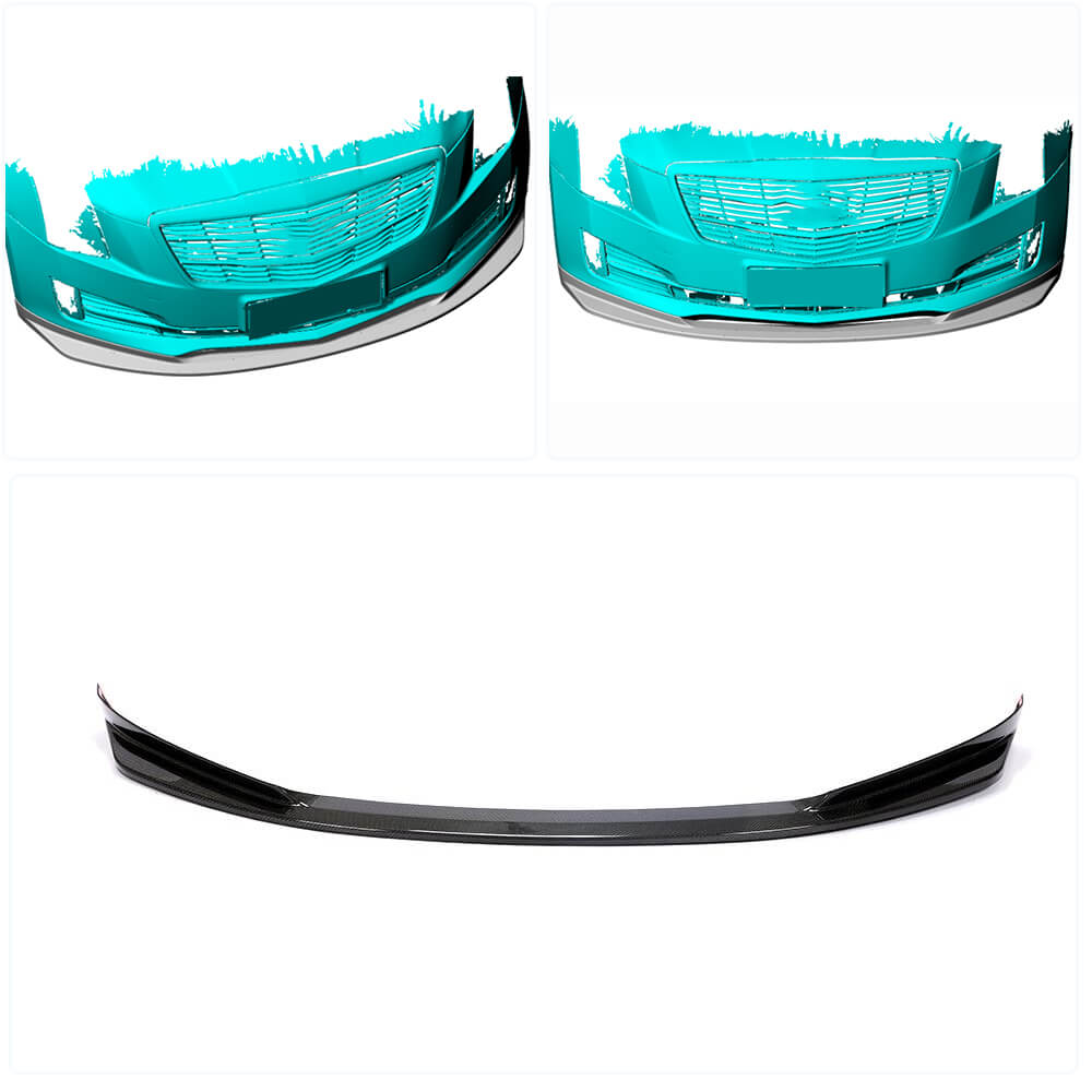 Cadillac ATS Base 2015-2017 Front Bumper Lip Carbon Fiber-Ahacarbon