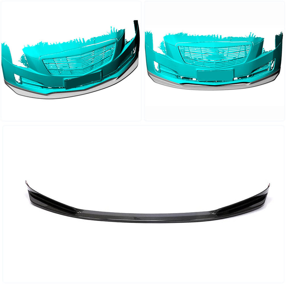 Cadillac ATS Base 2015-2017 Front Bumper Lip Carbon Fiber-Ahacarbon