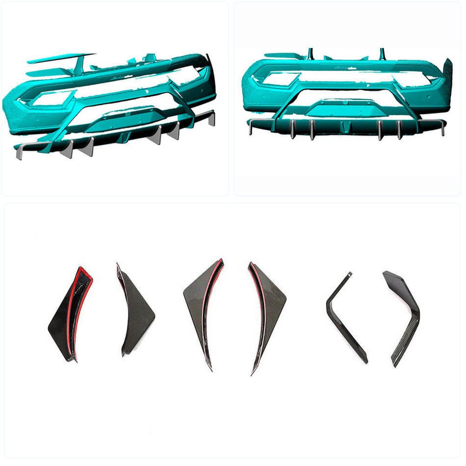 Lamborghini Huracan Performante 2-Door 2017-2019 Rear Bumper Splitters Carbon Fiber-Ahacarbon