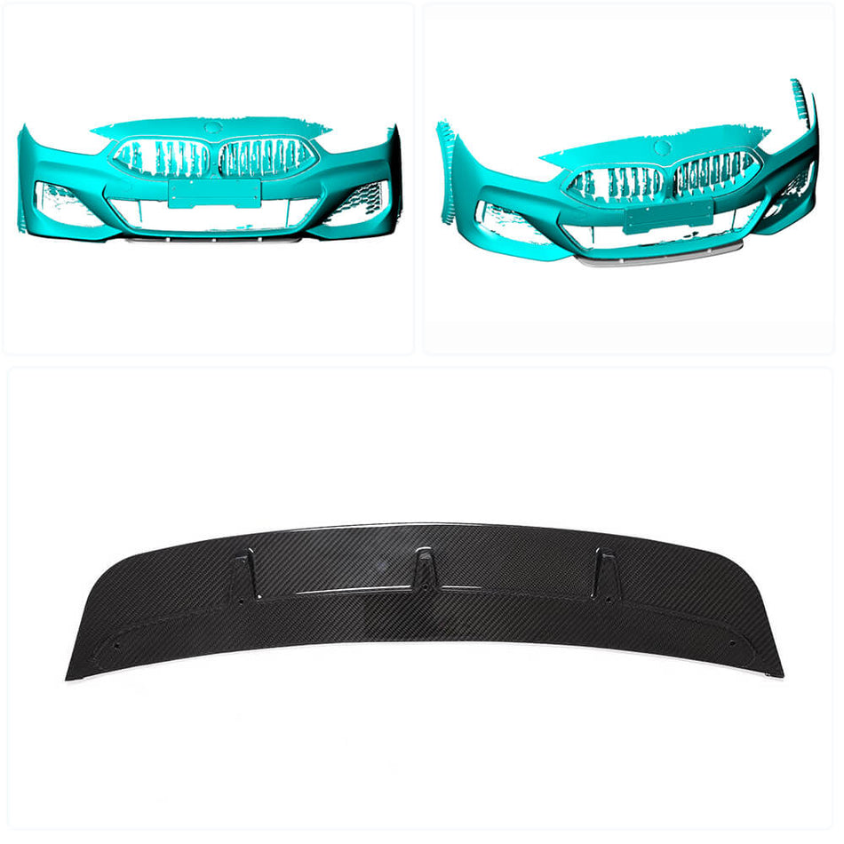 BMW 8 Series G14 G15 G16 840i M Sport M850i 2018-2021 Front Bumper Lip Dry Carbon Fiber-Ahacarbon