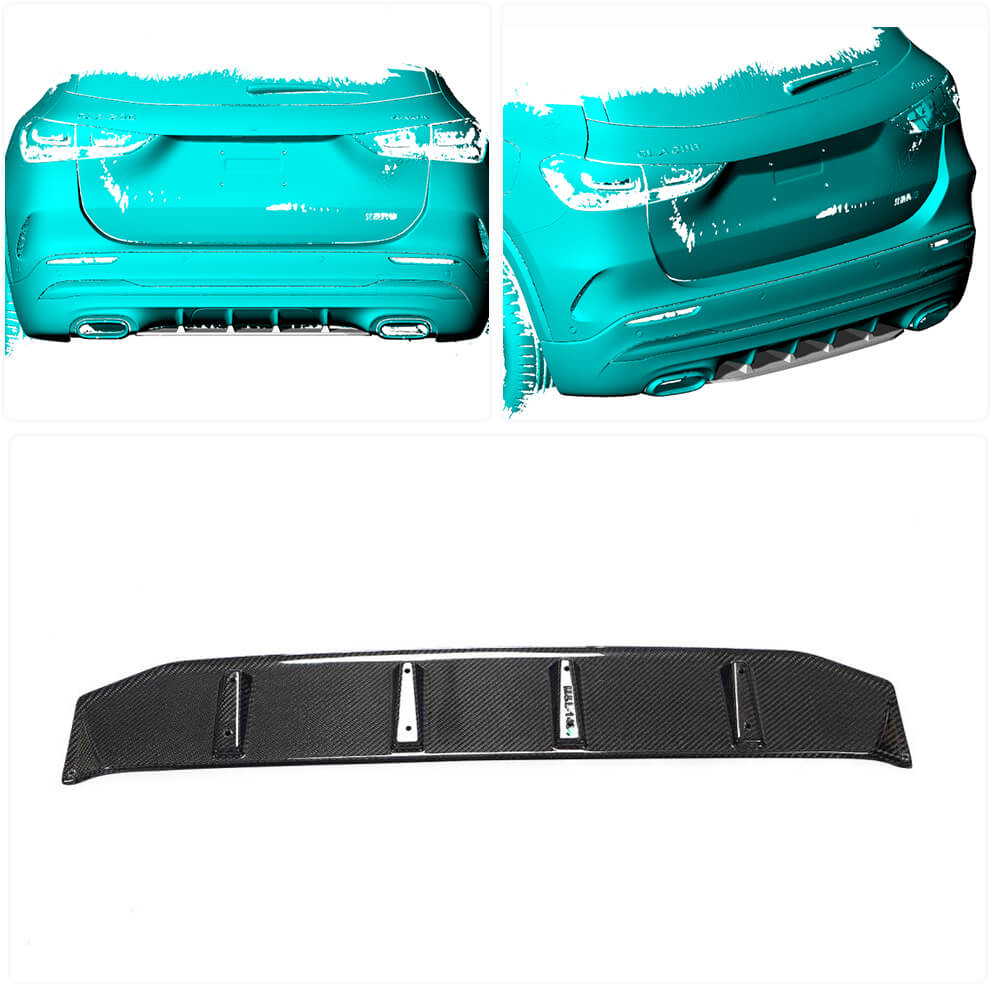 Mercedes Benz H247 GLA250 Sport Utility 2020-2021 Rear Bumper Diffuser Carbon Fiber-Ahacarbon