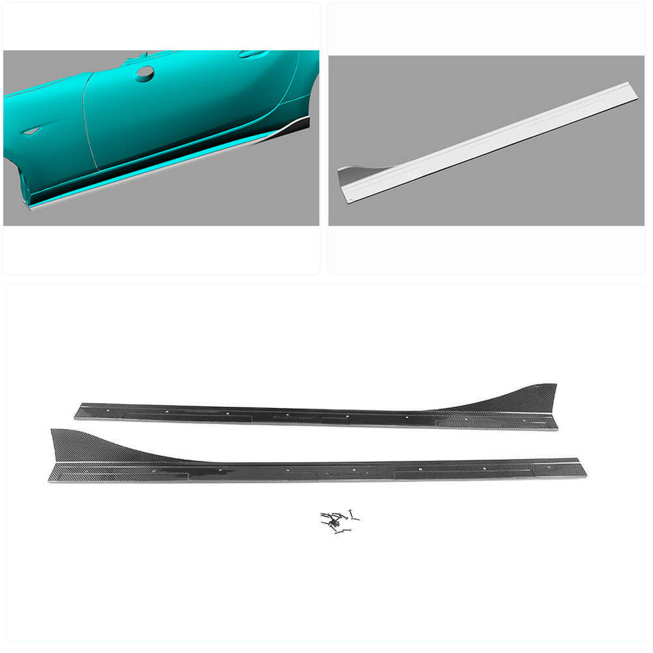 Mazda MX-5 Miata Convertible 2016-2018 Side Skirts Carbon Fiber-Ahacarbon