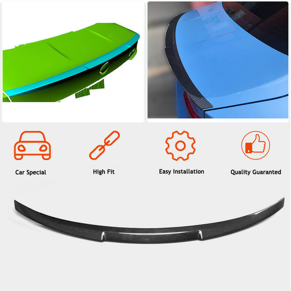 BMW F82 M4 Coupe 2014-2019 Rear Trunk Spoiler Carbon Fiber-Ahacarbon