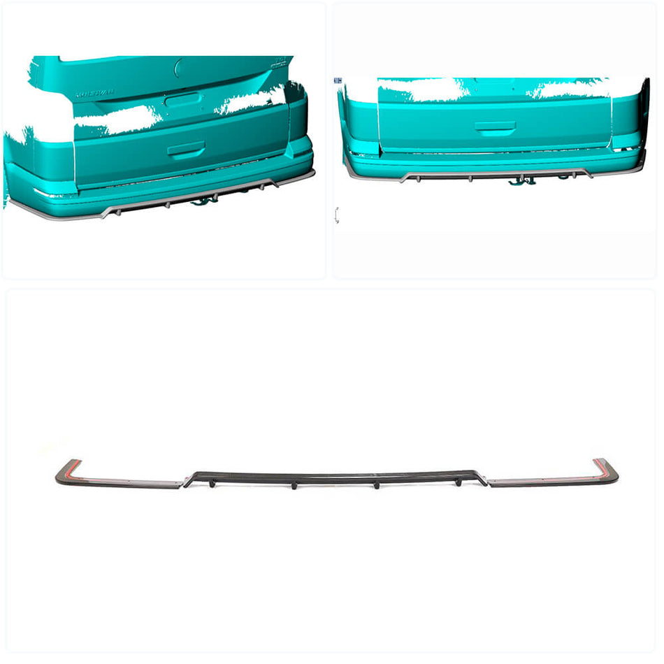 Volkswagen VW Multivan Transporter T6 2015-2020 Rear Bumper Diffuser Carbon Fiber-Ahacarbon