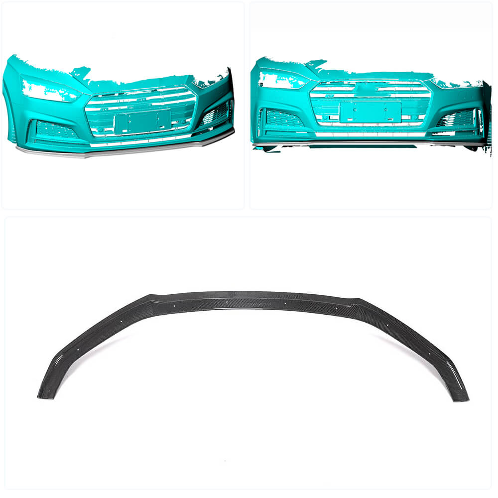 Audi S5 A5 Sline B9 2017-2020 Front Bumper Lip Carbon Fiber-Ahacarbon