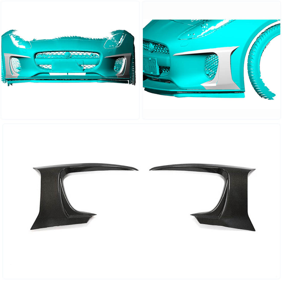Jaguar F-TYPE Base 2017-2019 Front Bumper Vents Carbon Fiber-Ahacarbon