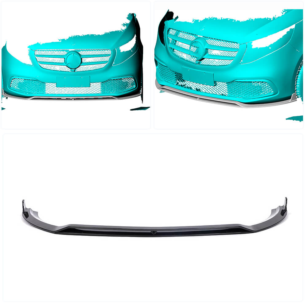 Mercedes Benz W447 Vito 2020UP Front Bumper Lip Dry Carbon Fiber-Ahacarbon