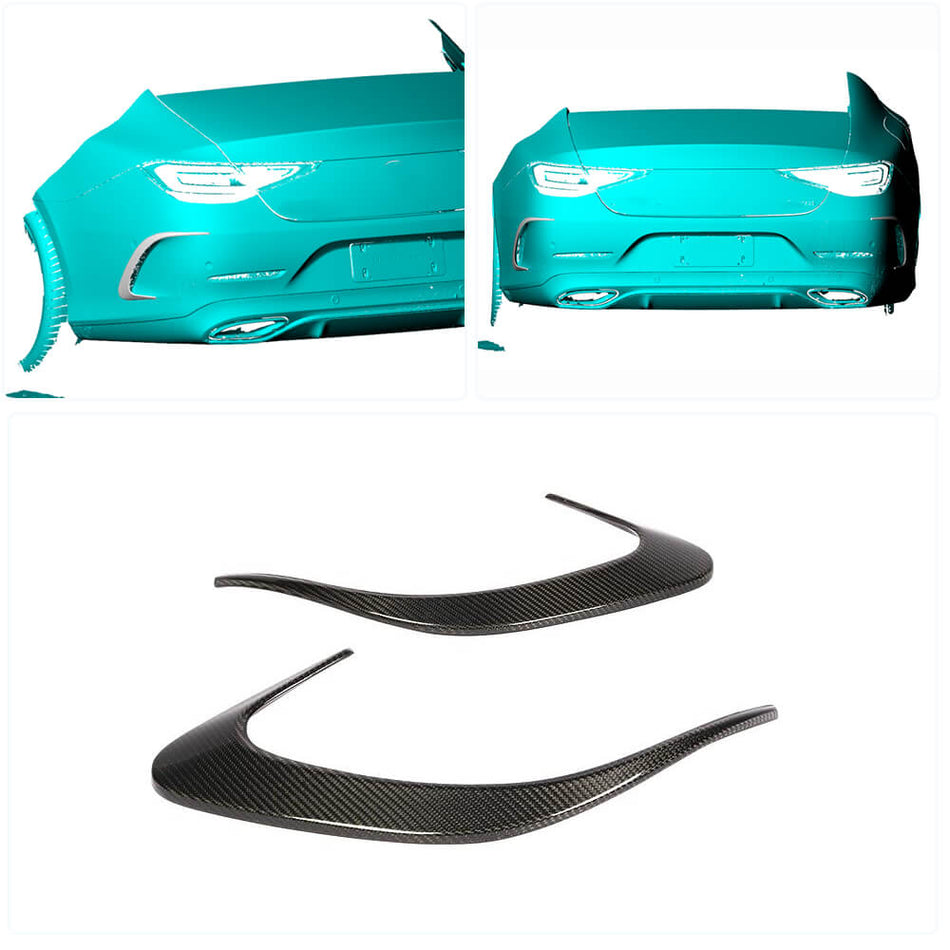 For Mercedes Benz CLS Class C257 Sport CLS53 AMG Sedan 18-20 Carbon Fiber Rear Bumper Air Fender Vent Fins-Ahacarbon