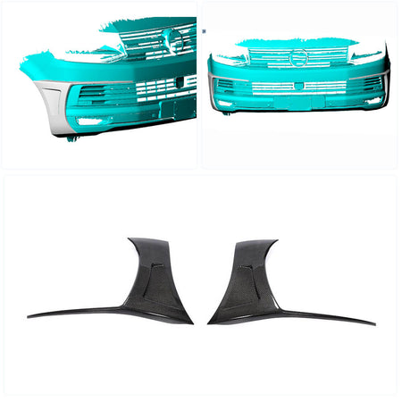 Volkswagen VW Multivan Transporter T6 2015-2020 Front Bumper Vents Carbon Fiber-Ahacarbon