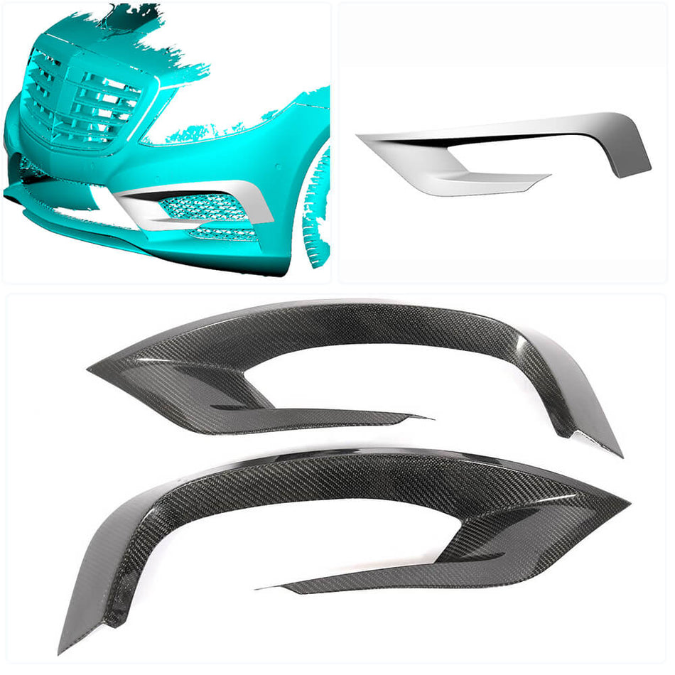 Mercedes Benz W222 Sport Pre-facelift 2014-2017 Front Bumper Vents Carbon Fiber-Ahacarbon