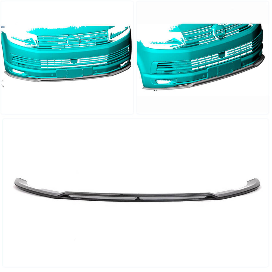 Volkswagen VW Multivan Transporter T6 2015-2020 Front Bumper Lip Carbon Fiber-Ahacarbon