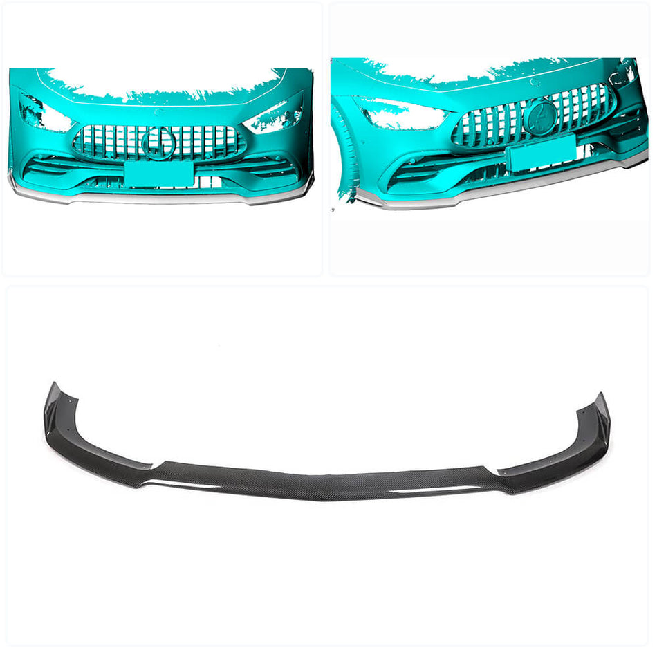 Mercedes Benz AMG GT43 GT50 GT53 2019UP Front Bumper Lip Carbon Fiber-Ahacarbon