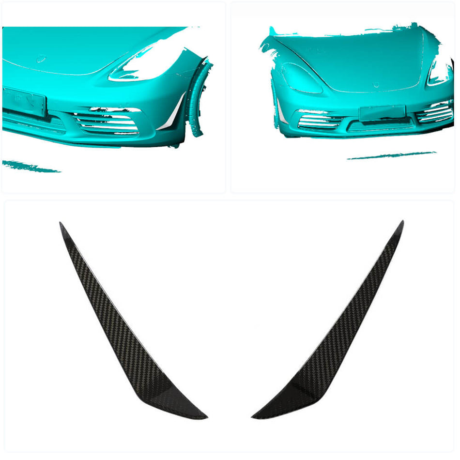 Porsche 718 (982) Boxster Cayman Front Bumper Vents Dry Carbon Fiber-Ahacarbon