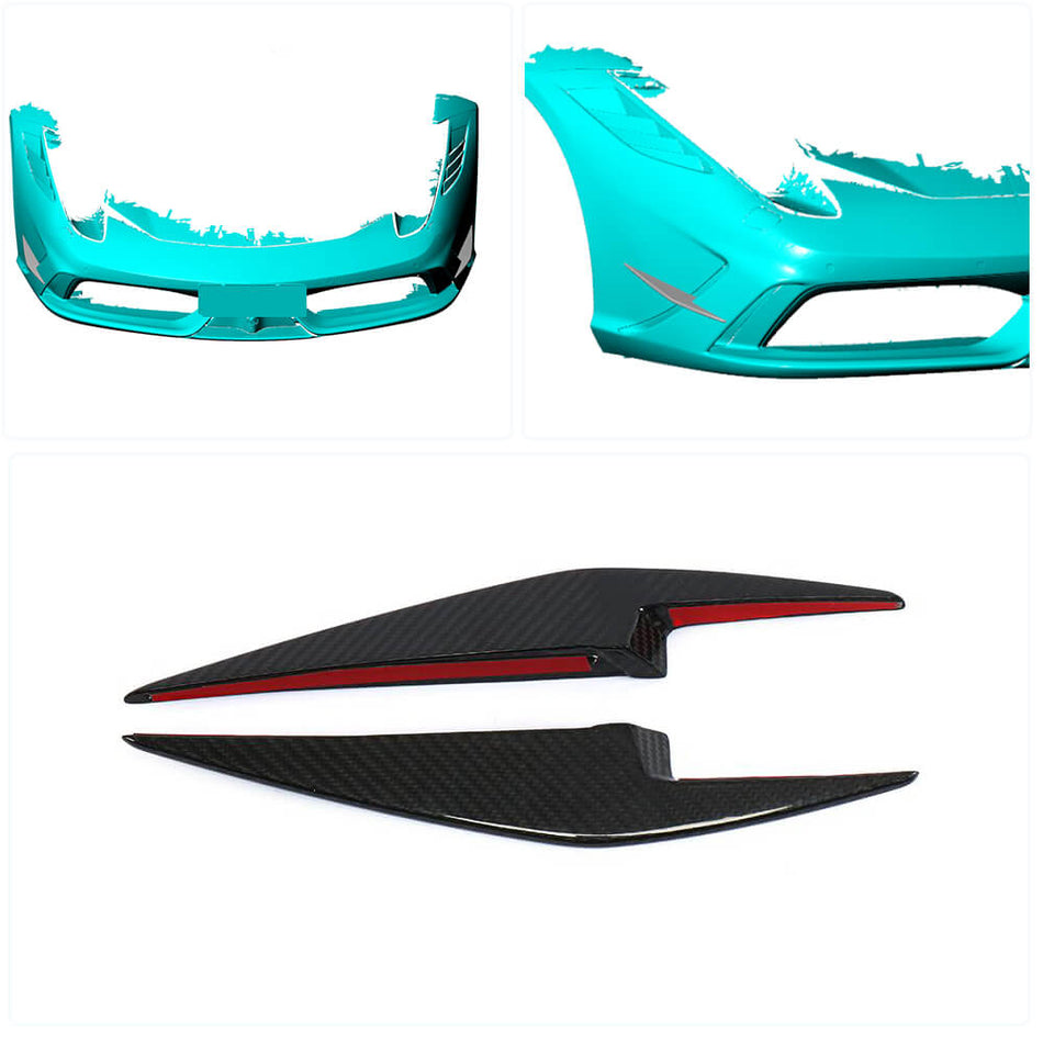 Ferrari 458 Speciale Coupe 2014-2015 Front Bumper Vents Dry Carbon Fiber-Ahacarbon