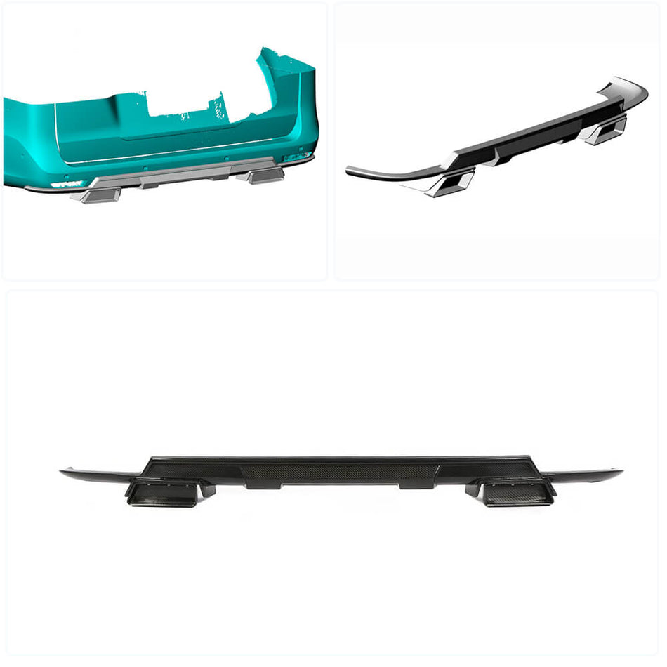 Mercedes Benz V Class W447 2016-2019 Rear Bumper Diffuser Carbon Fiber-Ahacarbon