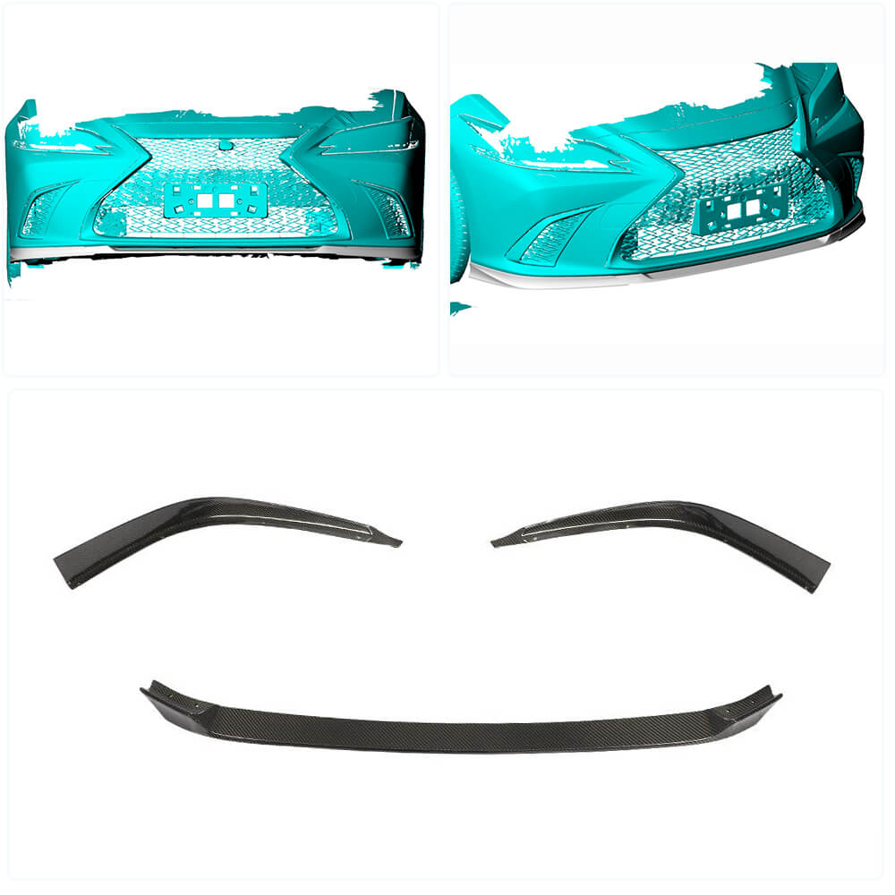 Lexus ES300h ES350 Base / F Sport Sedan 18-20 Front Bumper Lip Carbon Fiber-Ahacarbon