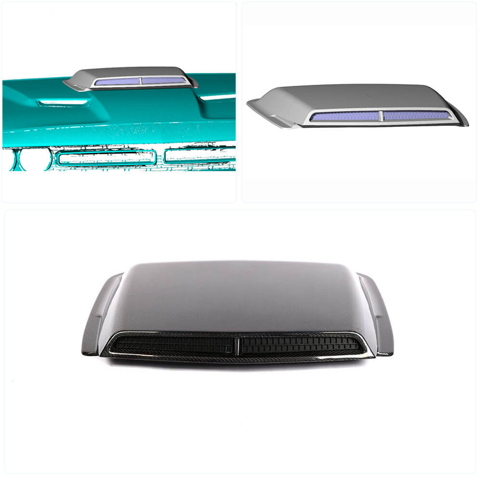 Dodge Challenger Coupe 2015-2019 Engine Hood Cover Carbon Fiber-Ahacarbon