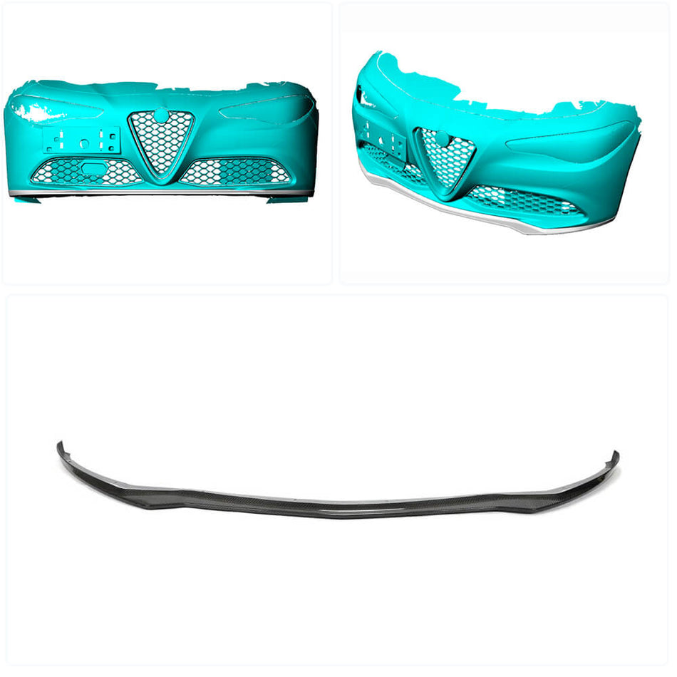 Alfa Romeo Giulia 952 Base 2016-2022 Front Bumper Lip Carbon Fiber-Ahacarbon