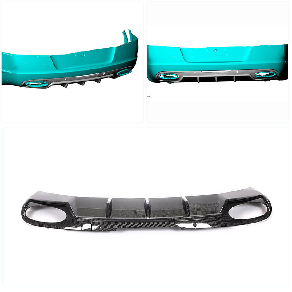 Bentley Continental 2nd Gen 2012 2013 Rear Bumper Diffuser Carbon Fiber-Ahacarbon