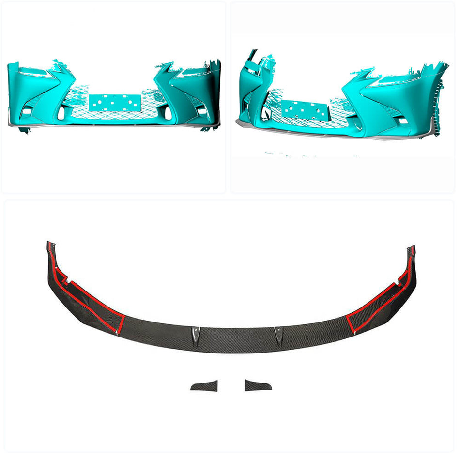 Lexus GS F Base L10 2016-2020 Front Bumper Lip Carbon Fiber-Ahacarbon