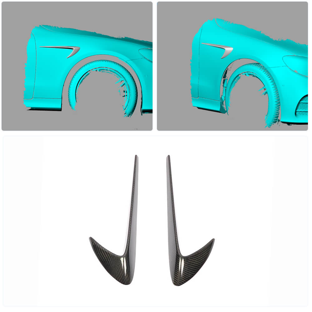 Mercedes Benz C238 A238 Sport 2-Door 2017-2019 Side Fender Trims Carbon Fiber-Ahacarbon