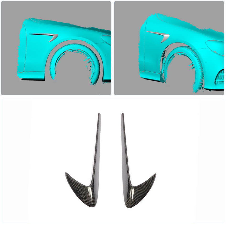 Mercedes Benz C238 A238 Sport 2-Door 2017-2019 Side Fender Trims Carbon Fiber-Ahacarbon