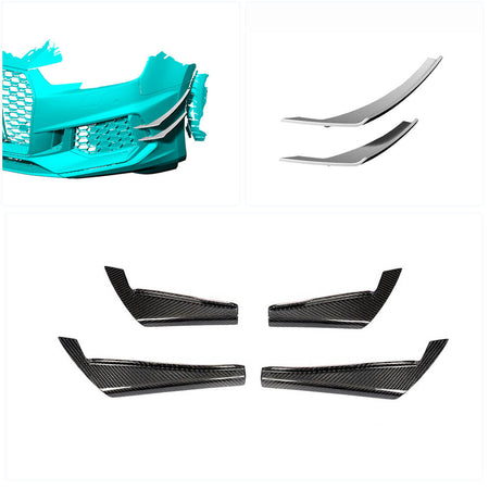 Audi A4 B9 Base Sedan 2017-2020 Front Bumper Vents Carbon Fiber-Ahacarbon
