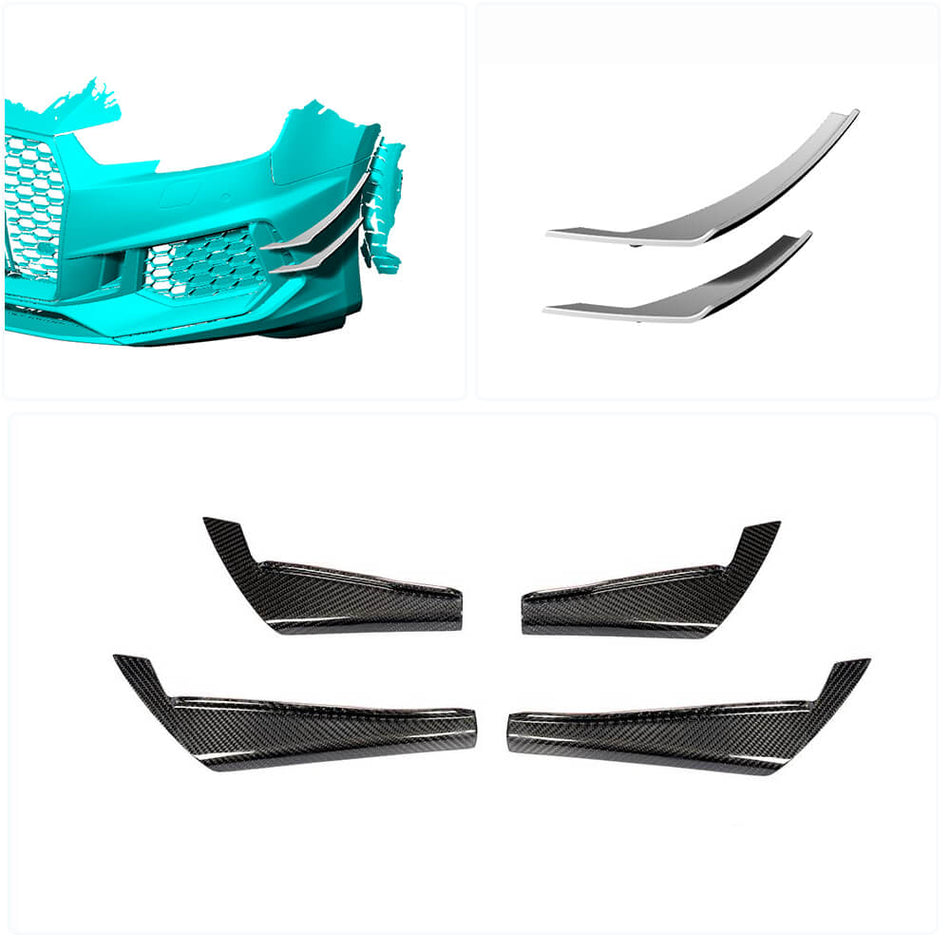 Audi A4 B9 Base Sedan 2017-2020 Front Bumper Vents Carbon Fiber-Ahacarbon